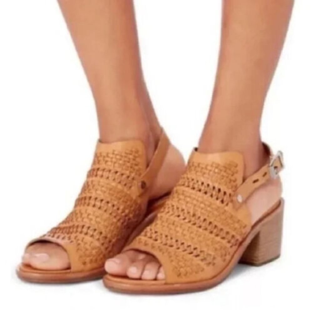 Rag & Bone Wyatt Ankle Strap Sandals Size 10 EU 40 Mid-Heel Woven Perforated - Picture 8 of 11